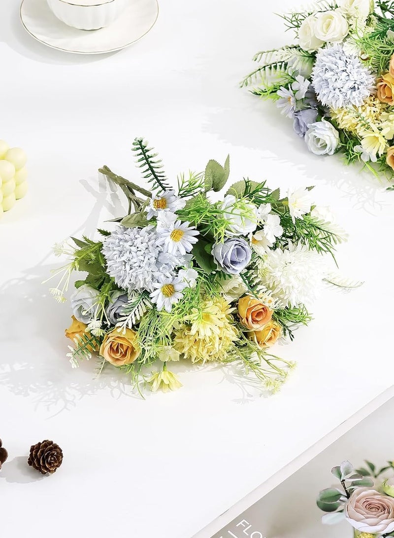 SYOSI Peonies Artificial Flowers 3PCS Fake Hydrangea Mixed Rose Hydrangea Flower Bouquet Artificial Plants Flowers Decoration Artificial Flowers Decor for Wedding Home Table Dining Room White - Image 4