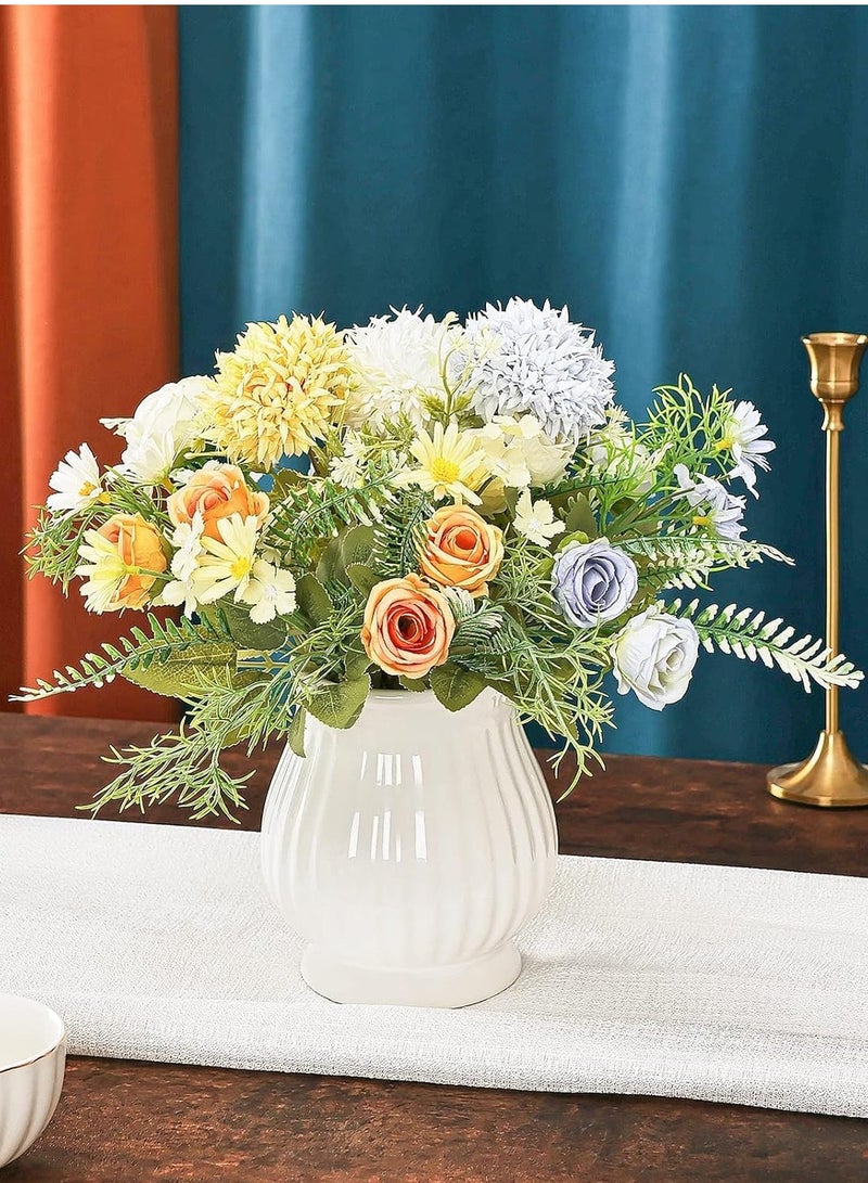 SYOSI Peonies Artificial Flowers 3PCS Fake Hydrangea Mixed Rose Hydrangea Flower Bouquet Artificial Plants Flowers Decoration Artificial Flowers Decor for Wedding Home Table Dining Room White - Image 2