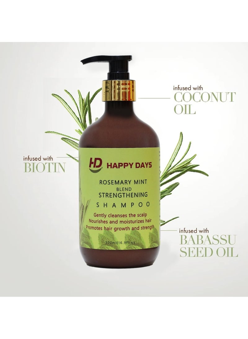 HAPPY DAYS Rosemary Mint Blend Strengthening Creme & Rosemary Mint Blend Strengthening Shampoo - Image 4