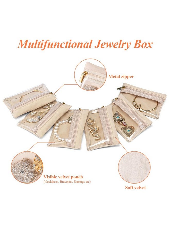 MAYCREATE® 6 Pcs Jewellery Pouch Jewellery Organisers Pouch Bag Zipper Velvet Small Pouches for Storage Travel Organisers for Necklaces Bracelets Rings Earrings Brooches - Image 3