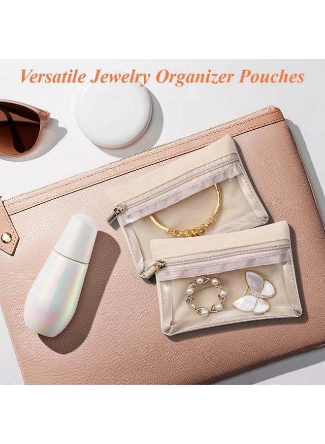 MAYCREATE® 6 Pcs Jewellery Pouch Jewellery Organisers Pouch Bag Zipper Velvet Small Pouches for Storage Travel Organisers for Necklaces Bracelets Rings Earrings Brooches - Image 4