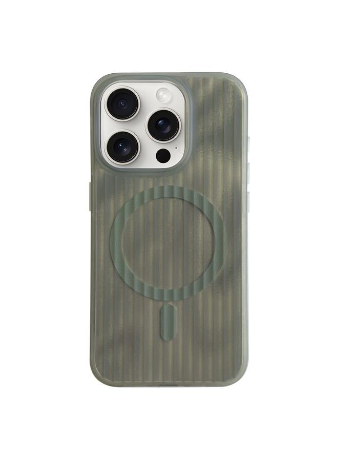 Green Tiger For iPhone 13 Pro Max Striped Skin Feel Magnetic Magsafe Phone Case(Green)
