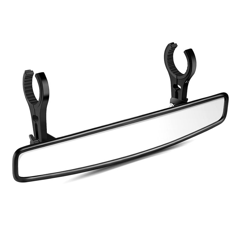 Wide Rearview Mirror 15'' Wide Black - Durable Aluminum Bracket Universal Clamp for Off-Road Roll Cages UTVs - Image 3