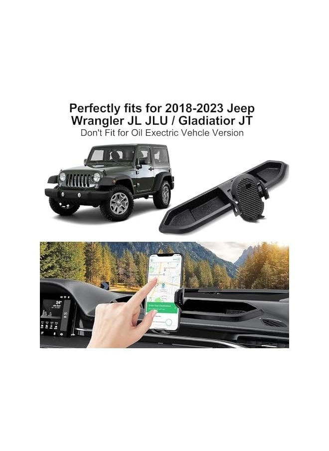 erorex Phone Mount for 2018-2023 Jeep Wrangler JL JLU and 2020-2023 Gladiator JT, Gladiator JT Dash Tray Phone Holder Mount with Storage Box  - Image 2
