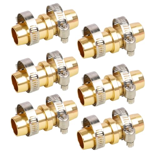 Hourleey 6 Pack Garden Hose Repair Kit, Hose Connector Repair Mender Kit with Stainless Clamp, Fits 3/4"-5/8" Water Hose Repair Fittings - Image 1