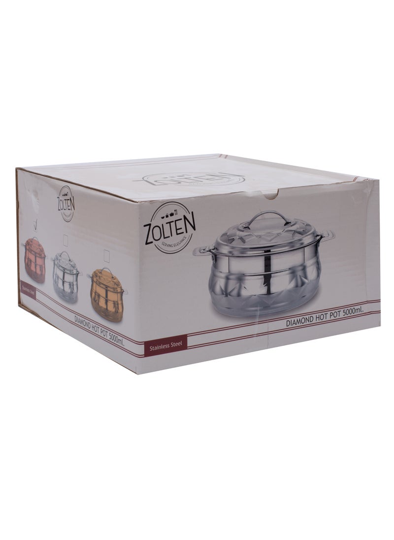 ZOLTEN Stainless Steel New Diamond Hotpot 5 Liters Rose Gold Colour  - Image 3
