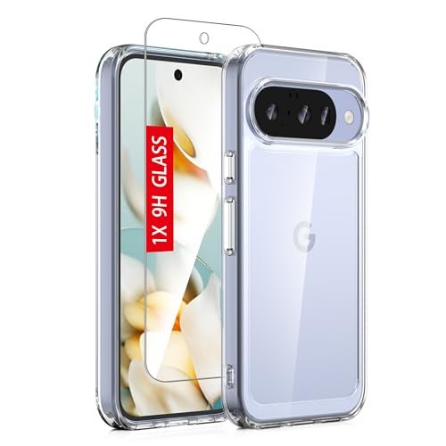 Guarishel for Google Pixel 10 Case and Pixel 10 Pro Case: Military-Grade Shockproof Phone Cover with Tempered Glass Screen Protector, Anti-Scratch & Reinforced Bumpers - Crystal Clear - Image 1