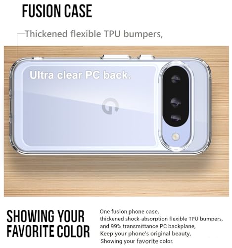 Guarishel for Google Pixel 10 Case and Pixel 10 Pro Case: Military-Grade Shockproof Phone Cover with Tempered Glass Screen Protector, Anti-Scratch & Reinforced Bumpers - Crystal Clear - Image 3