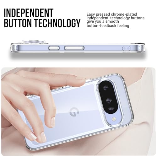 Guarishel for Google Pixel 10 Case and Pixel 10 Pro Case: Military-Grade Shockproof Phone Cover with Tempered Glass Screen Protector, Anti-Scratch & Reinforced Bumpers - Crystal Clear - Image 4