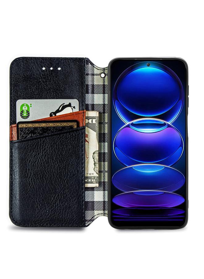 The Bros Phone Case For HMD Skyline Cubic Grid Pressed Magnetic Leather Phone Phone Case - Image 3