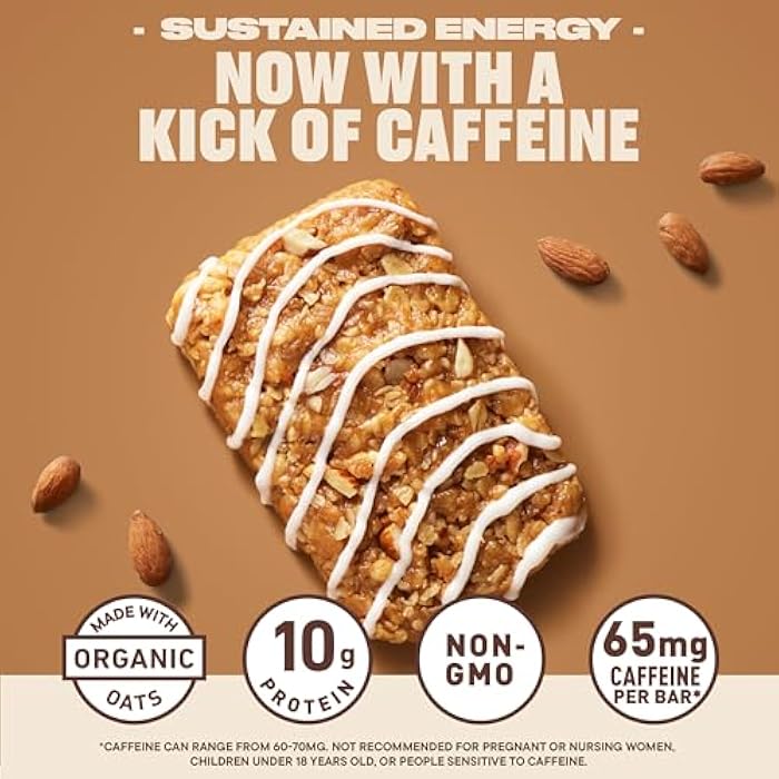 CLIF BAR Caffeinated Collection - Energy Protein Bars - Caramel Chocolate Chip and Vanilla Almond - Variety Pack - Made with Organic Oats - Energy Bars - Non-GMO - (10 Pack) - Image 5