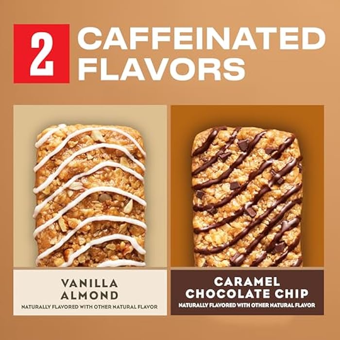 CLIF BAR Caffeinated Collection - Energy Protein Bars - Caramel Chocolate Chip and Vanilla Almond - Variety Pack - Made with Organic Oats - Energy Bars - Non-GMO - (10 Pack) - Image 4