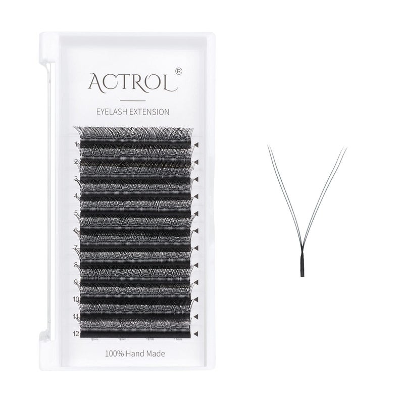 ACTROL YY Eyelashes Extension Lashes Black D Curl 007mm 12mm Lash Volume Extension Easy Fans 4D Y Shaped Premade Soft Eyelashes Supply