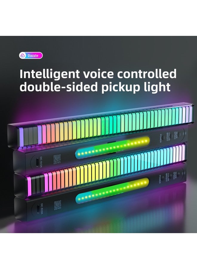 Loquat RGB Pickup Light APP Bluetooth Voice Control Creative Rhythm Light Car Led Music Light Computer Desktop Atmosphere Light Bar-Light Source Power:Built-in Lithium Battery Charging Model-Light Color:16 - Image 4