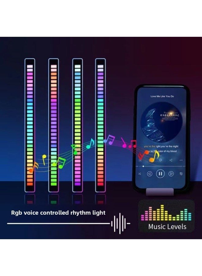 Loquat RGB Pickup Light APP Bluetooth Voice Control Creative Rhythm Light Car Led Music Light Computer Desktop Atmosphere Light Bar-Light Source Power:Built-in Lithium Battery Charging Model-Light Color:16 - Image 2