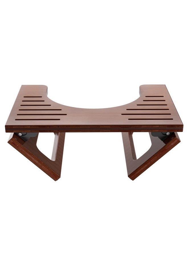 AmazerBath AmazerBath 7 Inches Bamboo Toilet Stool Squat for Adults, Foldable Squatting Potty Stool for Bathroom, Toilet Foot Pooping Steps Stools with Non-Slip Strip, Improve Bathroom Posture and Comfort, Brown - Image 1