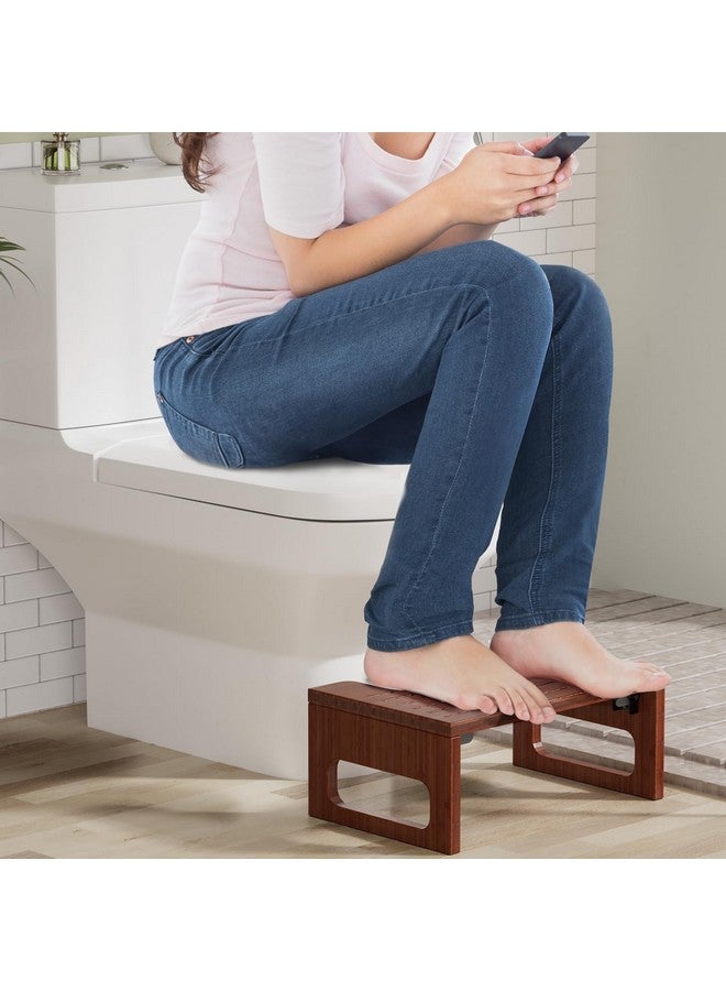 AmazerBath AmazerBath 7 Inches Bamboo Toilet Stool Squat for Adults, Foldable Squatting Potty Stool for Bathroom, Toilet Foot Pooping Steps Stools with Non-Slip Strip, Improve Bathroom Posture and Comfort, Brown - Image 5