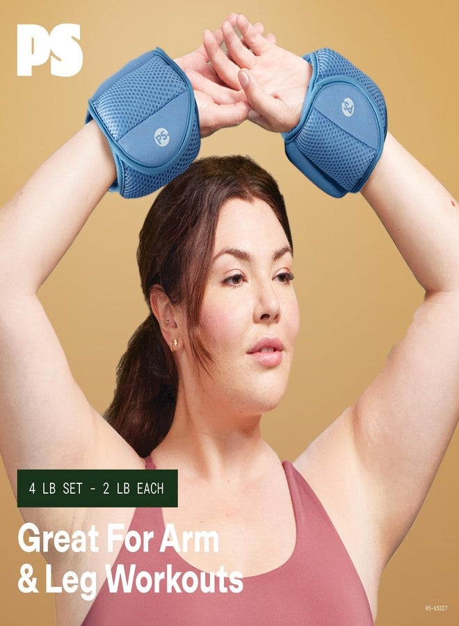 POPSUGAR Soft Wrist and Ankle Weights, 2 x 2 lb (Periwinkle) Wearable Weights, Strengthens, Tones & Sculpts, Adjustable Ankle Weights for Work from Home Fitness, Gym Accessories for Women & Men - Image 4