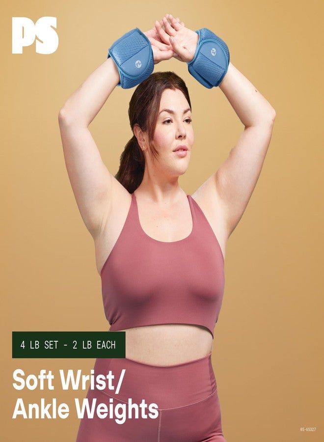 POPSUGAR Soft Wrist and Ankle Weights, 2 x 2 lb (Periwinkle) Wearable Weights, Strengthens, Tones & Sculpts, Adjustable Ankle Weights for Work from Home Fitness, Gym Accessories for Women & Men - Image 3