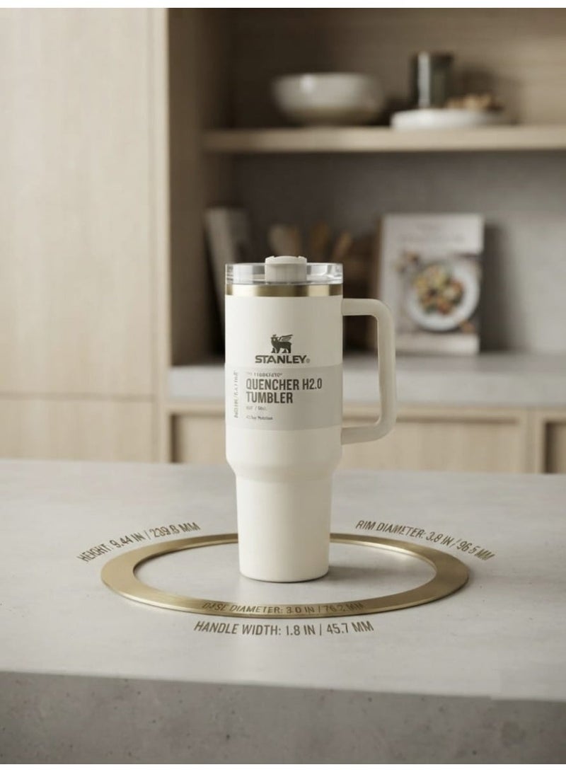 Stanley Stainless steel thermal mug with handle and straw – practical design for keeping things hot or cold - Image 3