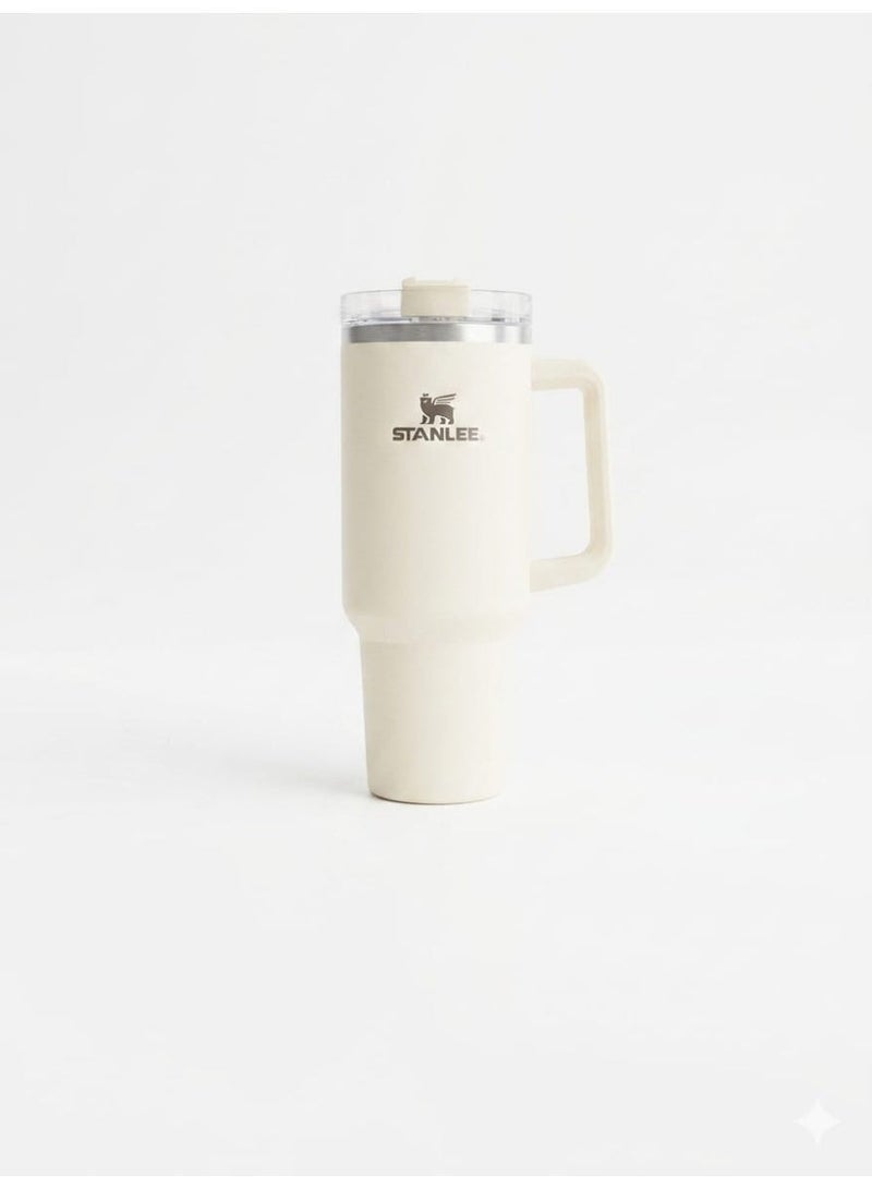 Stanley Stainless steel thermal mug with handle and straw – practical design for keeping things hot or cold - Image 2