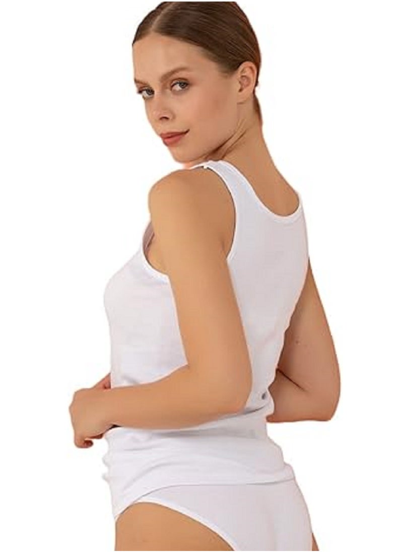 MANIKAN Undershirt Women's Wide Strap Cotton Tank Top  - Image 2