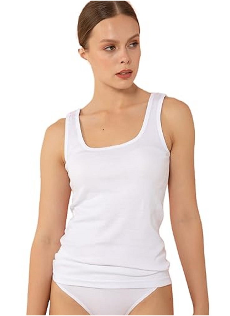 MANIKAN Undershirt Women's Wide Strap Cotton Tank Top  - Image 3