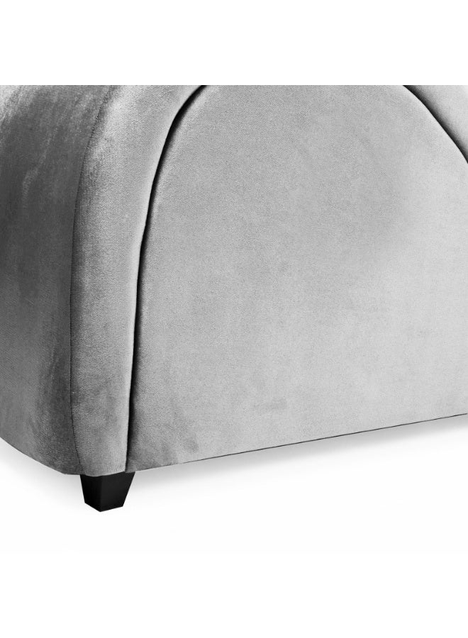 In-House Luxury Romantic Velvet Chaise Lounge Sofa by In House – Modern Comfortable Couch for Living Room & Bedroom – Grey - Image 3