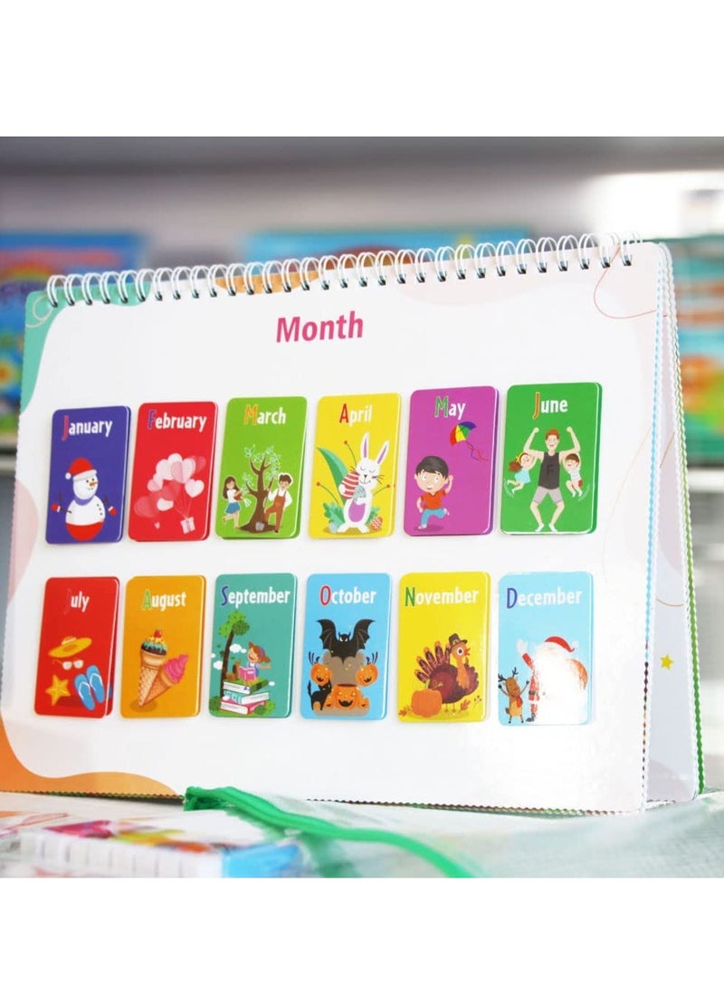 KASTWAVE Toys for School Age Toddlers, Reusable Waterproof Busy Books, with 8 Brush Color Pens, Educational Learning Workbooks for Children Developing Fine Motor Skills 15 Topics (160 Pieces) - Image 3