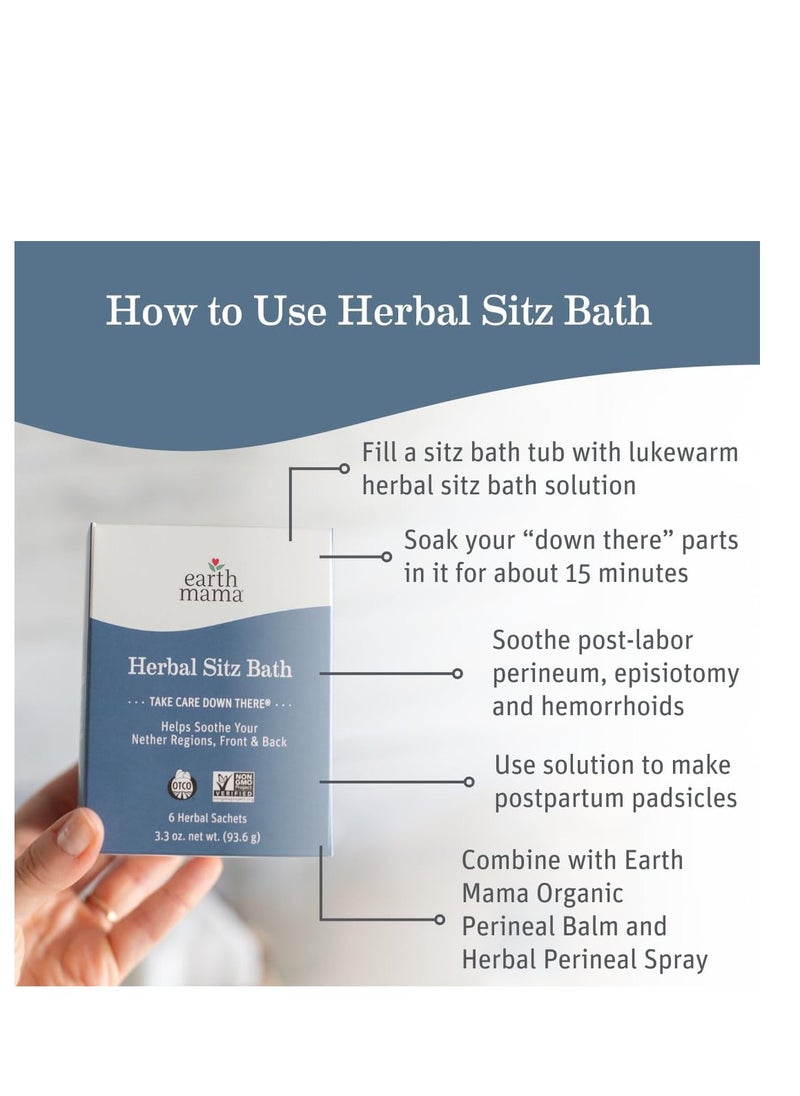 Earth Mama Herbal Sitz Bath | Pregnancy & Postpartum Essentials, Soothing Sitz Bath 6 Sachets 3.3 oz  - Image 2