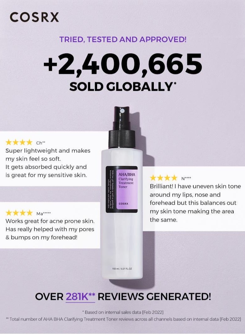 COSRX AHA/BHA Clarifying Treatment Toner 150ml - Image 5