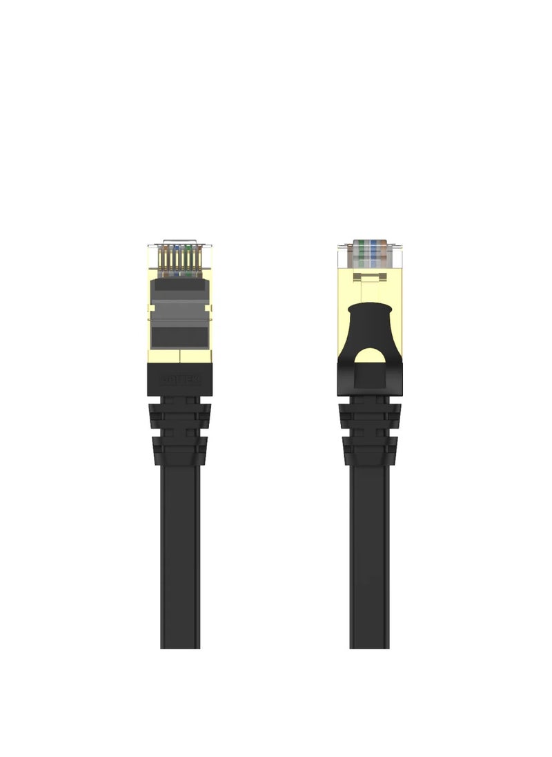 UNITEK - Unitek Cat 7 SSTP RJ45 Flat Ethernet Cable , Gold-Plated contacts RJ45 connector and bare copper conductor. Applicable to computers, laptops, printers, modem, router Ext - Image 1