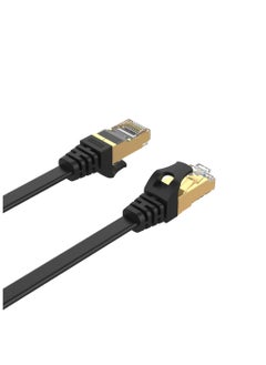 Unitek Cat 7 SSTP RJ45 Flat Ethernet Cable , Gold-Plated contacts RJ45 connector and bare copper conductor. Applicable to computers, laptops, printers, modem, router Ext