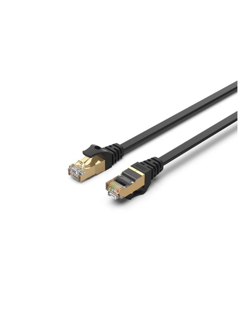 UNITEK - Unitek Cat 7 SSTP RJ45 Flat Ethernet Cable , Gold-Plated contacts RJ45 connector and bare copper conductor. Applicable to computers, laptops, printers, modem, router Ext - Image 1
