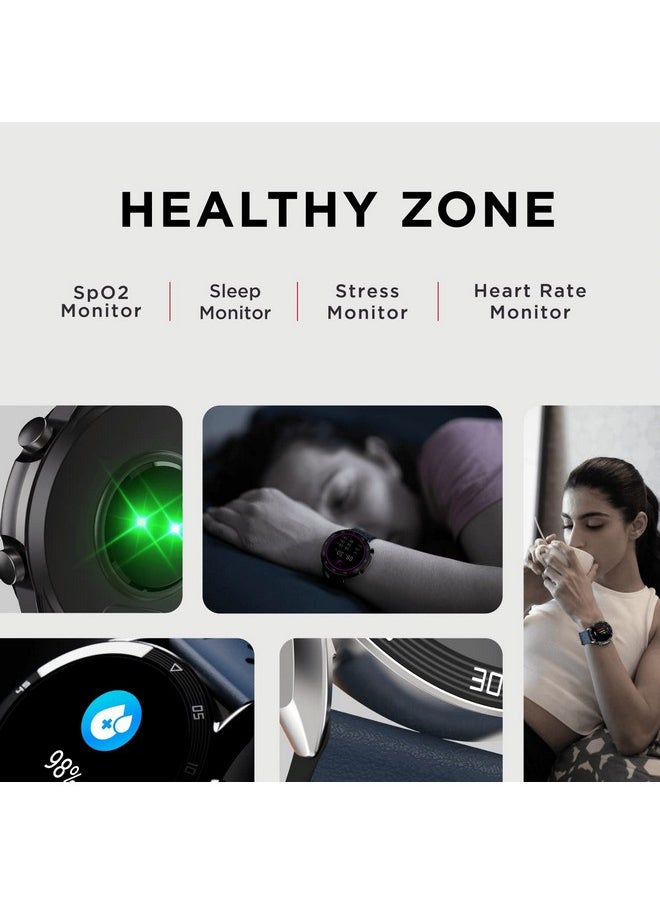 boAt Primia Smart Watch with Bluetooth Calling, AMOLED Display, AI Voice Assistant, HR, SpO2, Stress & Sleep Monitoring, Health Ecosystem,Activity Tracker & Multiple Sports Modes(Deep Blue)