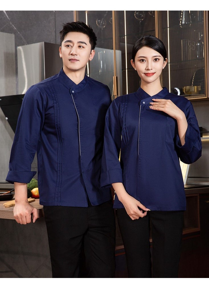 NIBEMINENT Men full Sleeve Chef uniform Restaurant Cook Chef Coat Kitchen Work Uniform Waiter Hotel Clothes  - Image 1