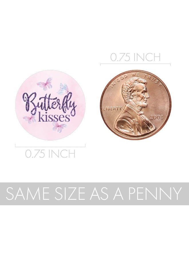 DISTINCTIVS DISTINCTIVS Butterfly Girl Baby Shower Party Favor Stickers - A Little Butterfly is on Her Way - It's a Girl Pink and Purple Kisses Candy Labels - 180 Count - Image 3