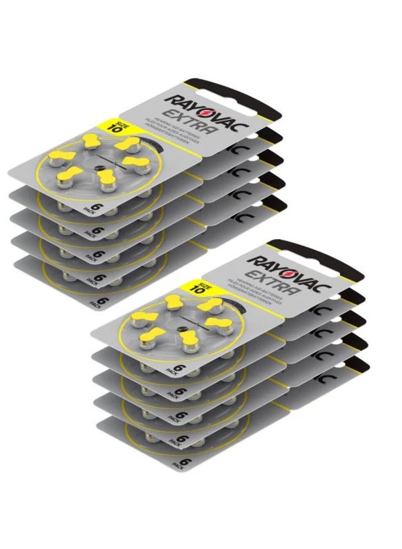 Rayovac Extra Hearing Aid (Size 10) Zinc-Air 1.45V Batteries - 60 Pieces - Image 1