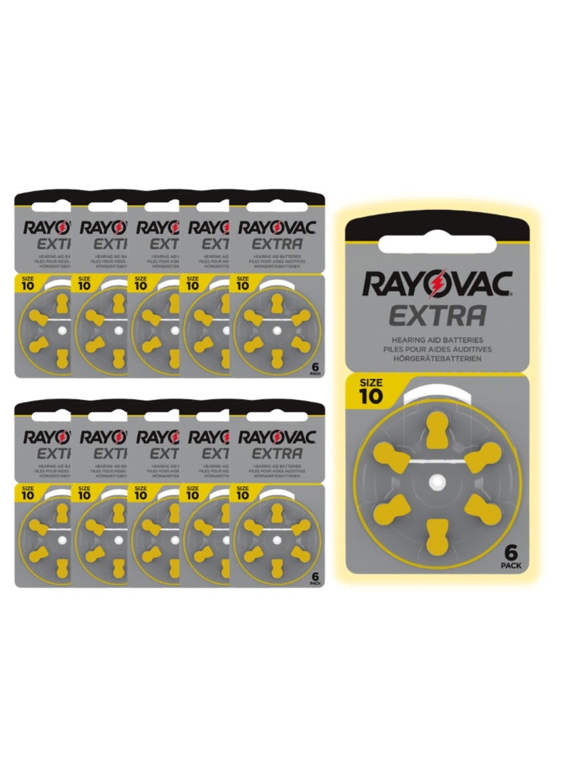 Rayovac Extra Hearing Aid (Size 10) Zinc-Air 1.45V Batteries - 60 Pieces - Image 2