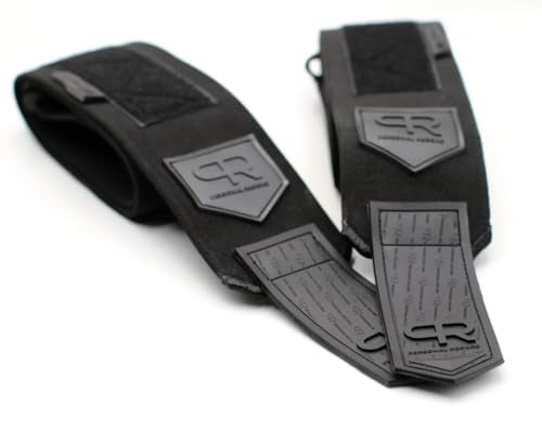 PR Personal Record Elbow Wraps for Weightlifting - Heavy Duty Construction, 25% More Elasticity, Reinforced Stitching, Extra Wide Fastener, Easy to Adjust, All Black - Image 5