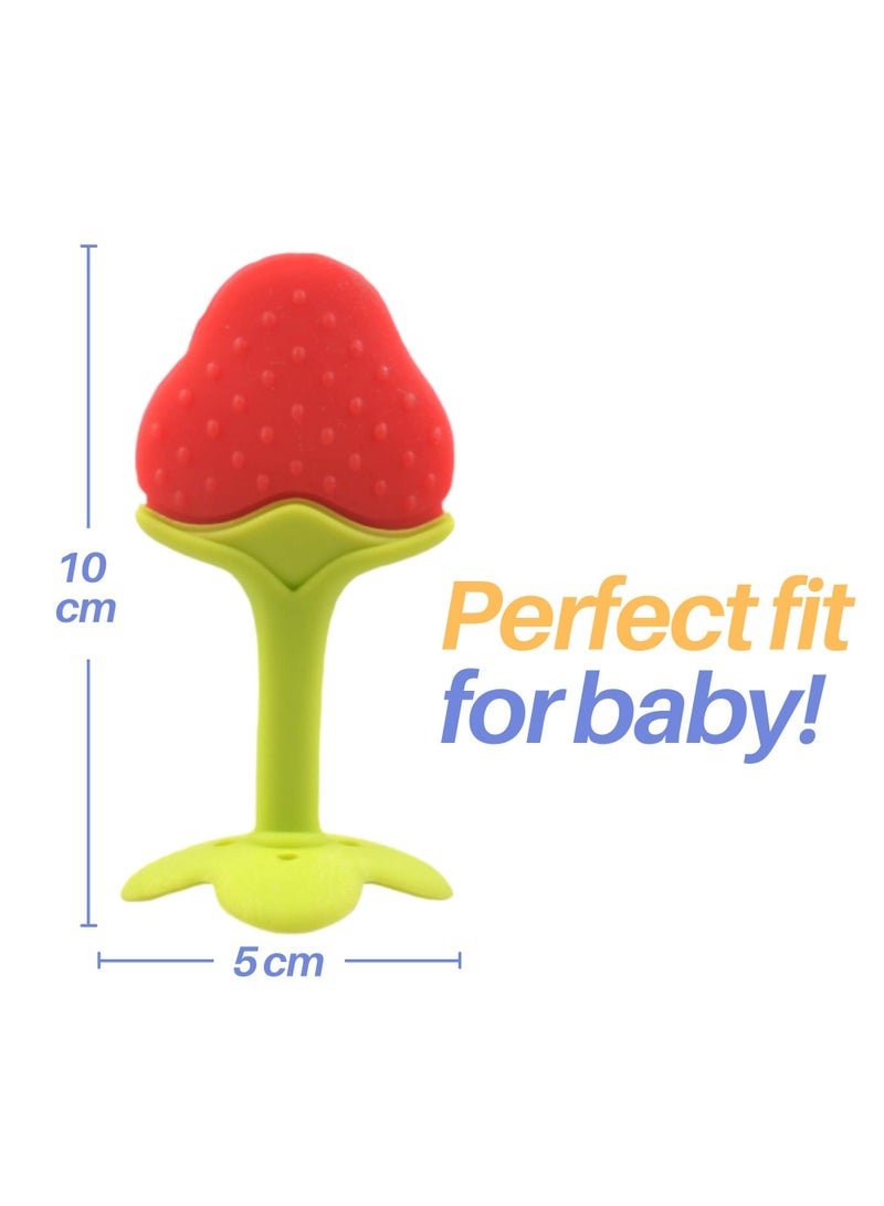 السيد باندا عضاضه رضع العاب تسنين الطفل بحواف ملساء وامنة (6 قطع) | عضاضة فاكهة من السيليكون الناعم الامن غذائيًّا للاطفال | امنة للاستخدام في الثلاجة | مجموعة عضاضة تسنين للاولاد والبنات خالية من البيسفول بنسبة 100% - Image 3