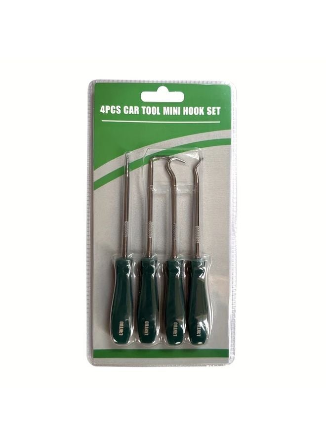 Blue 4pcs Pick And Hook Set Non Slip Handle Oil Seal Screwdriver Remove Small Fuses Wire Plugs O Rings - Image 1