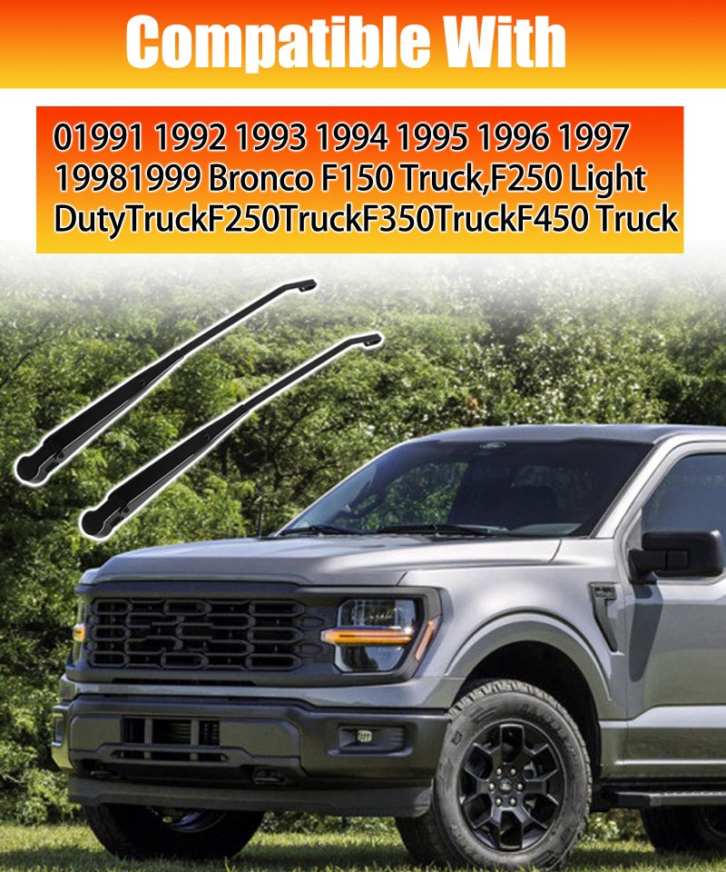 Maigoo 1 Pair Front Windshield Wiper Arm Replacement Kit Compatible With 91-99 Ford Bronco F150/F250/F350/F450, Left and Right Wiper Arm Replace 42631 F1TZ17526AA F4TZ17526A - Image 4