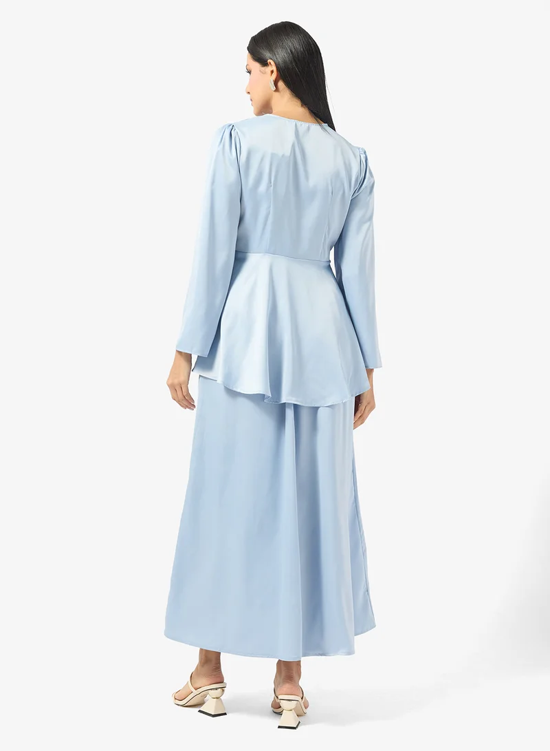 خزانة Longline Peplum Top & Skirt Set