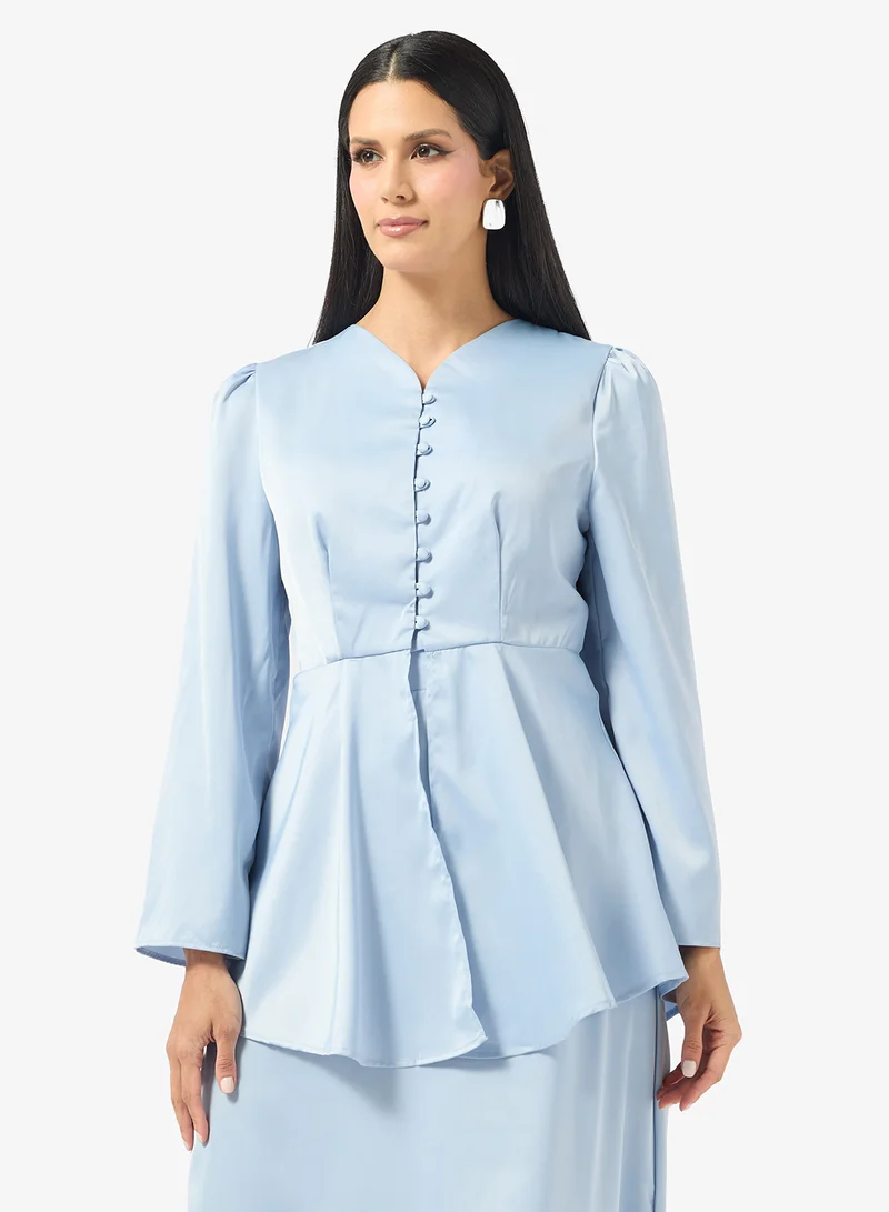 Khizana  Longline Peplum Top & Skirt Set for Women | Best Price UAE