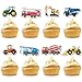 WERNNSAI 40 Pcs Construction Cupcake Toppers Construction Birthday Party Supplies Truck Excavator Cake Toppers Picks for Kids Birthday Baby Shower Party Supplies - Image 2
