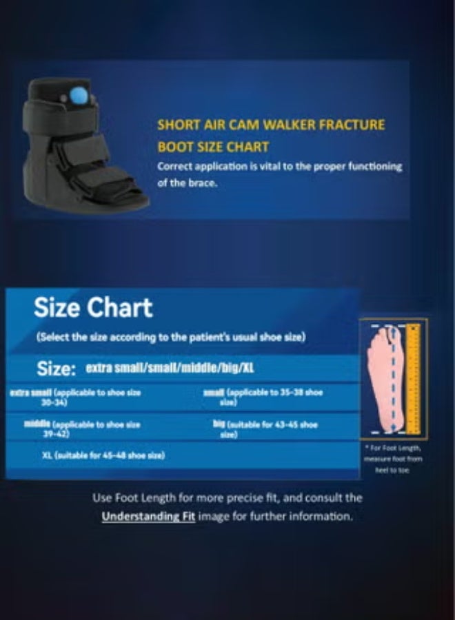 EFUMKE Fracture boots, inflatable walking fracture boots, short distance walking support orthotic boots, suitable for ankle sprains and fracture recovery, suitable for left or right foot (length 33cm width 15cm height 29.5cm) - Image 5