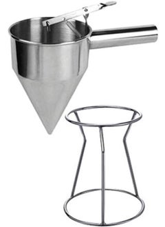 Gerenic Batter Dispenser Cake Decorating Tool, Stainless Steel Piston Funnel, Octopus Balls Making Tools with Rack, Funnel Dispenser with Stand for Takoyaki and Baking  - Image 4