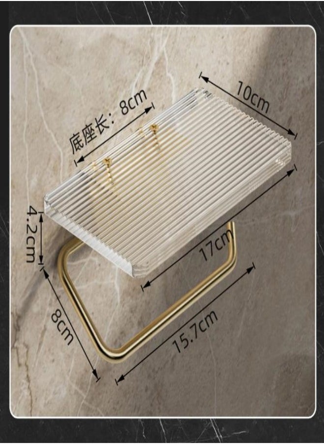 Wall Mounted Self-adhesive Toilet Paper Holder with Phone Shelf ,Waterproof Toilet Paper Holder Golden,Toilet Paper Roll Storage Dispenser