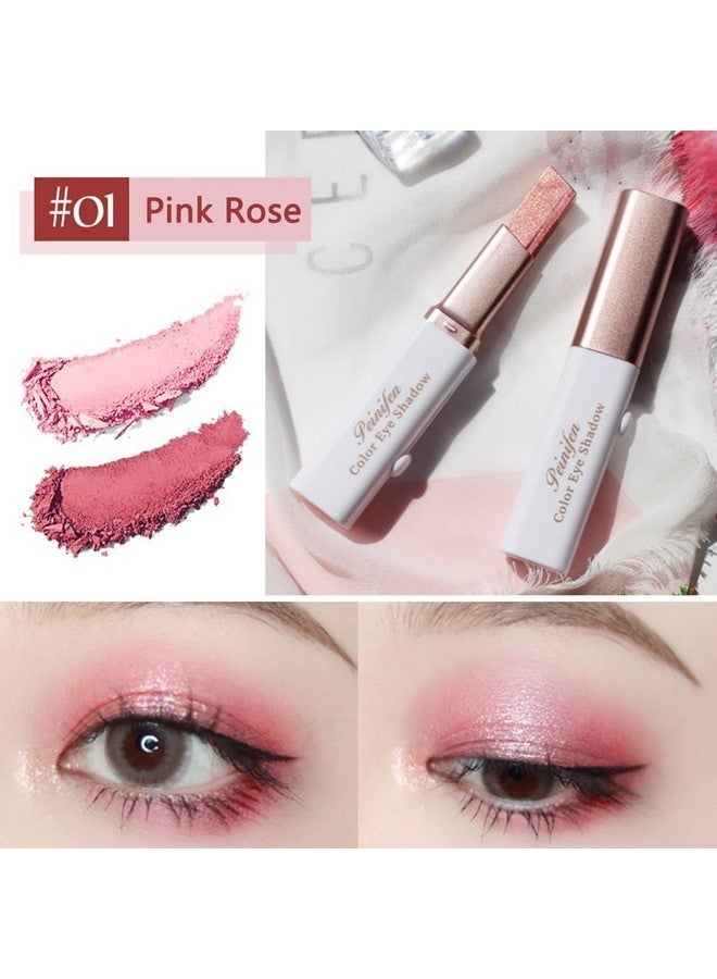 ALNGFUIK 6 Colors Glitter Eyeshadow Stick,Double Colors Shimmer Eye Shadow Stick Gradient Eye Makeup (01&02&03) - Image 3